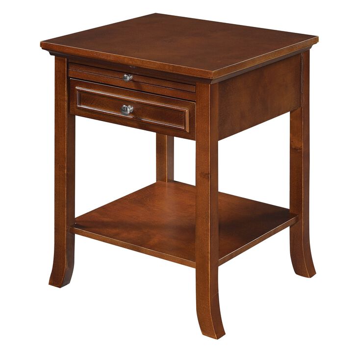 Convenience Concepts American Heritage Logan End Table with Drawer and Slide, Espresso