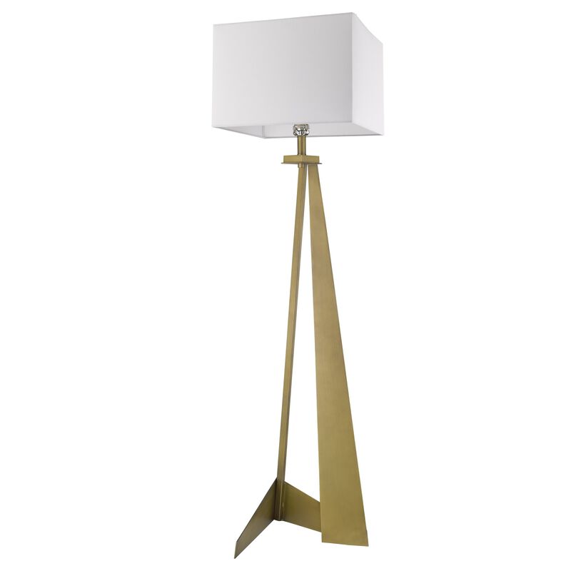 Hivvago 60" Floor Lamp With White Fabric Novelty Shade