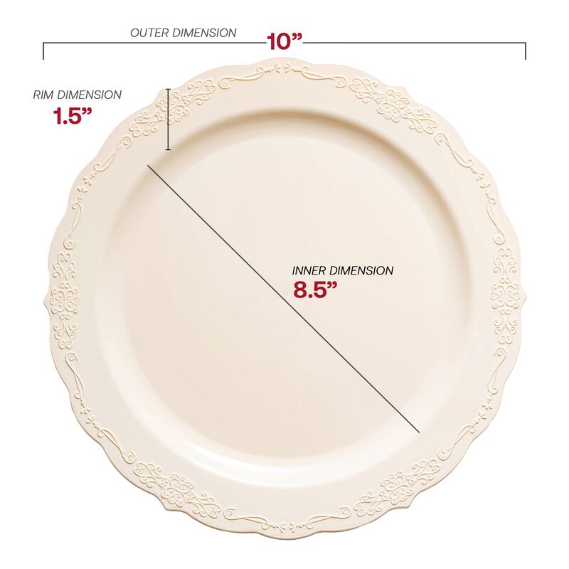 Ivory Vintage Round Plastic Dinnerware Value Set (120 Sets) image number 2