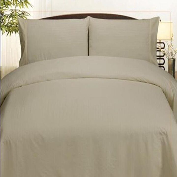 Plazatex Embossed Dobby Stripe Microfiber Comforter Bed In A Bag Set - Queen 86x86", Gray