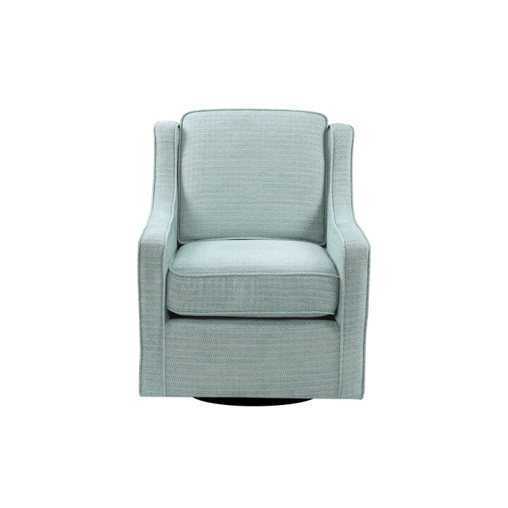 Gracie Mills Alondra Chenille Curved Armrest Swivel Chair