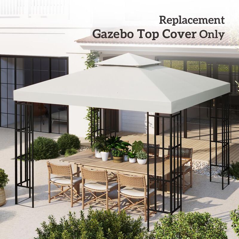 Hivvago 10' x 10' Gazebo Replacement Canopy 2-Tier Top UV Cover (Top Only) image number 6