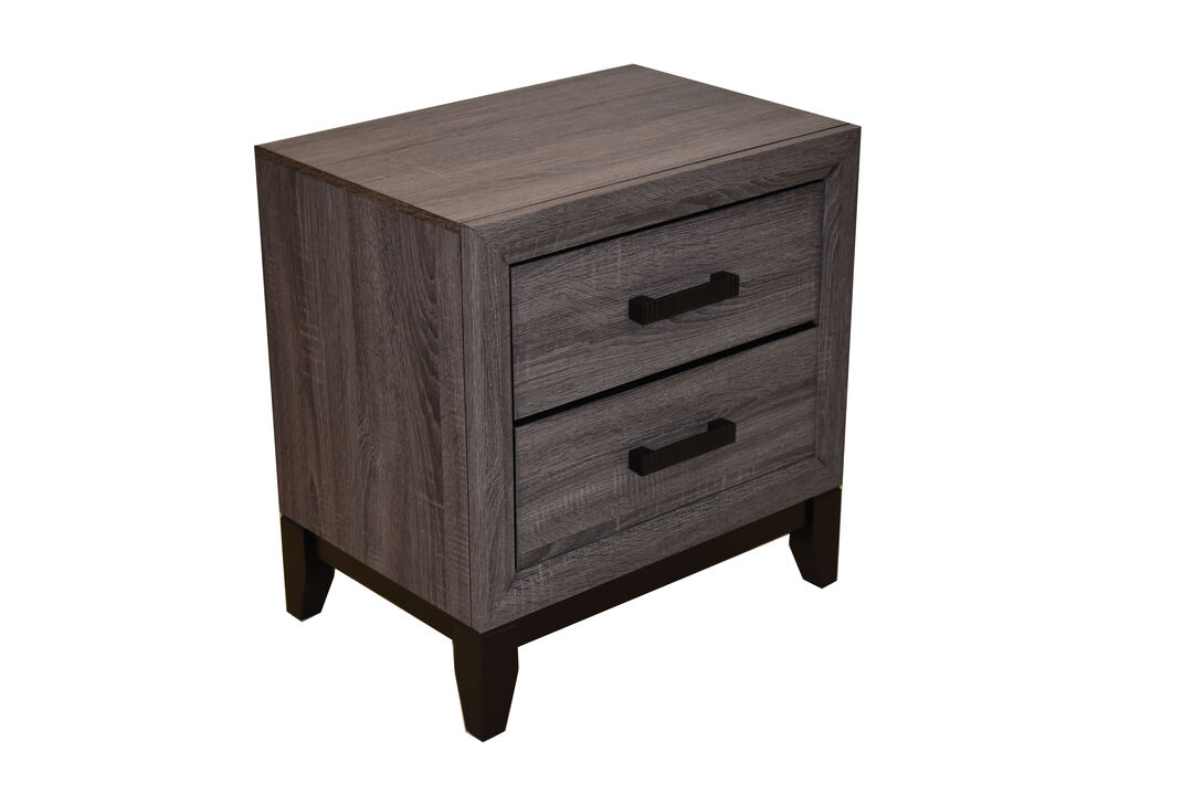 Streamdale Sierra Contemporary Style 2Drawer Nightstand Made With Wood In Gray