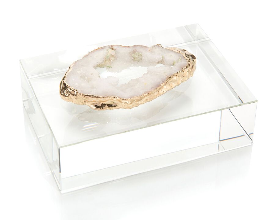 White Geode On Crystal