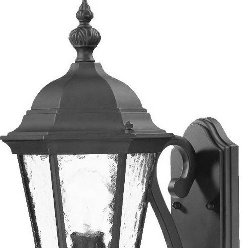 Homezia One Light Matte Black Carousel Lantern Wall Light