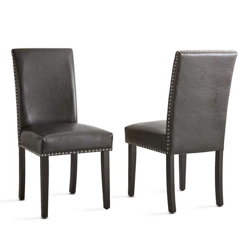 Verano Espresso Side Chairs with Black Vinyl