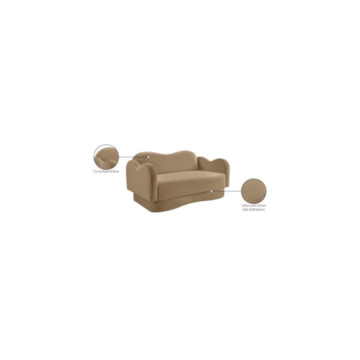 Meridian Furniture Bloom Camel Velvet Loveseat