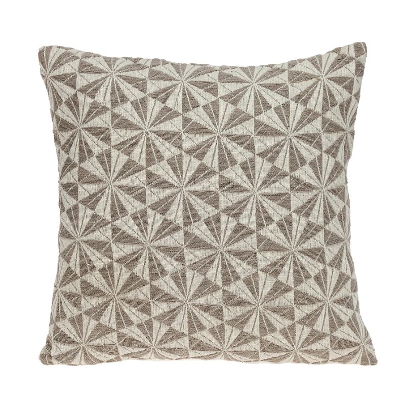 16" Beige Transitional Earth Toned Throw Pillow image number 0