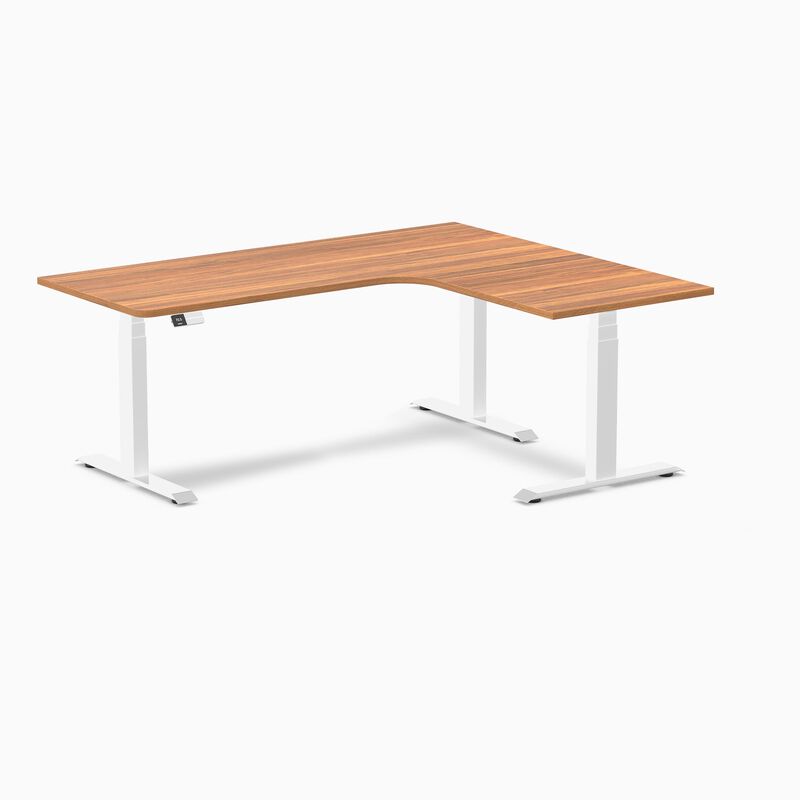 Desky L-Shape Curved Laminate Sit Stand Desk image number 0