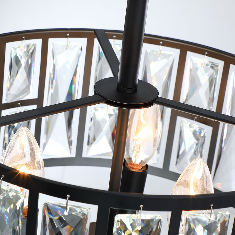 Modern Glam 3-Light Dimmable Crystal Semi Flush Mount Ceiling Light image number 9