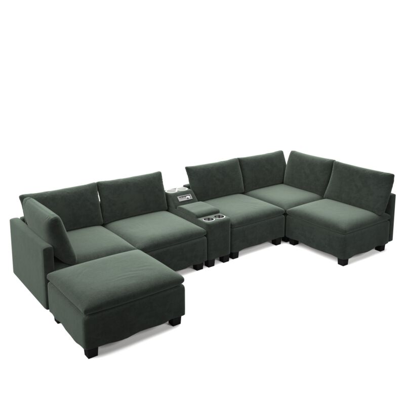 Largan U-Shaped Cloud Sectional Sofa image number 8