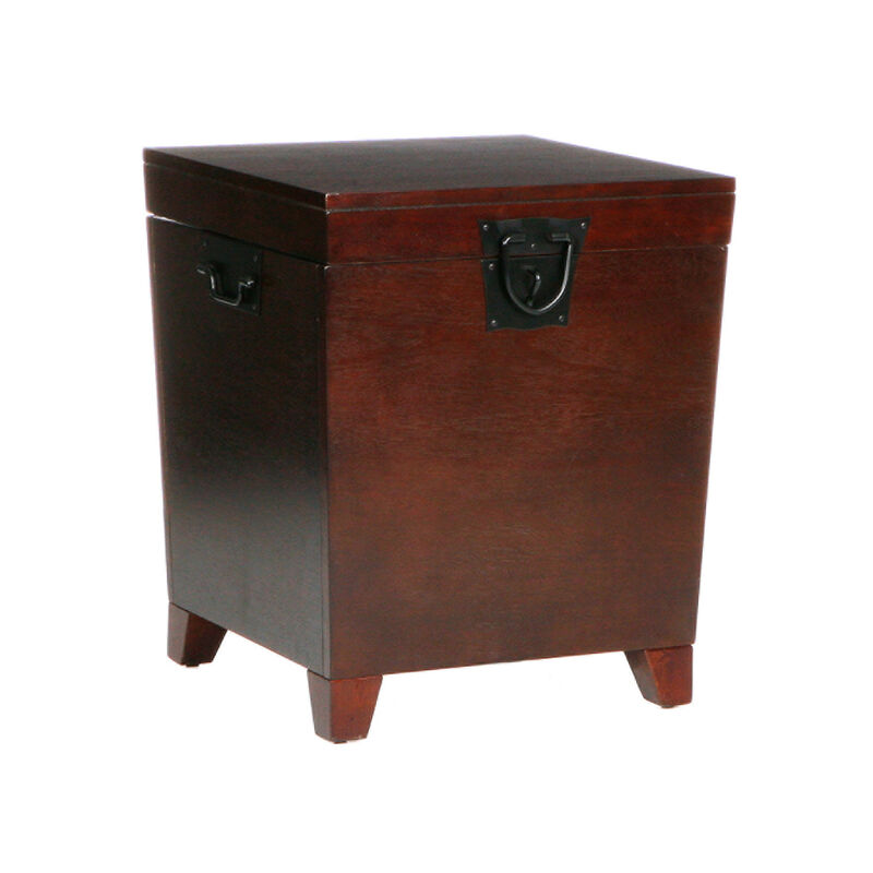 Hivvago 24 Inch  Brown Solid Wood And Manufactured Wood Square End Table