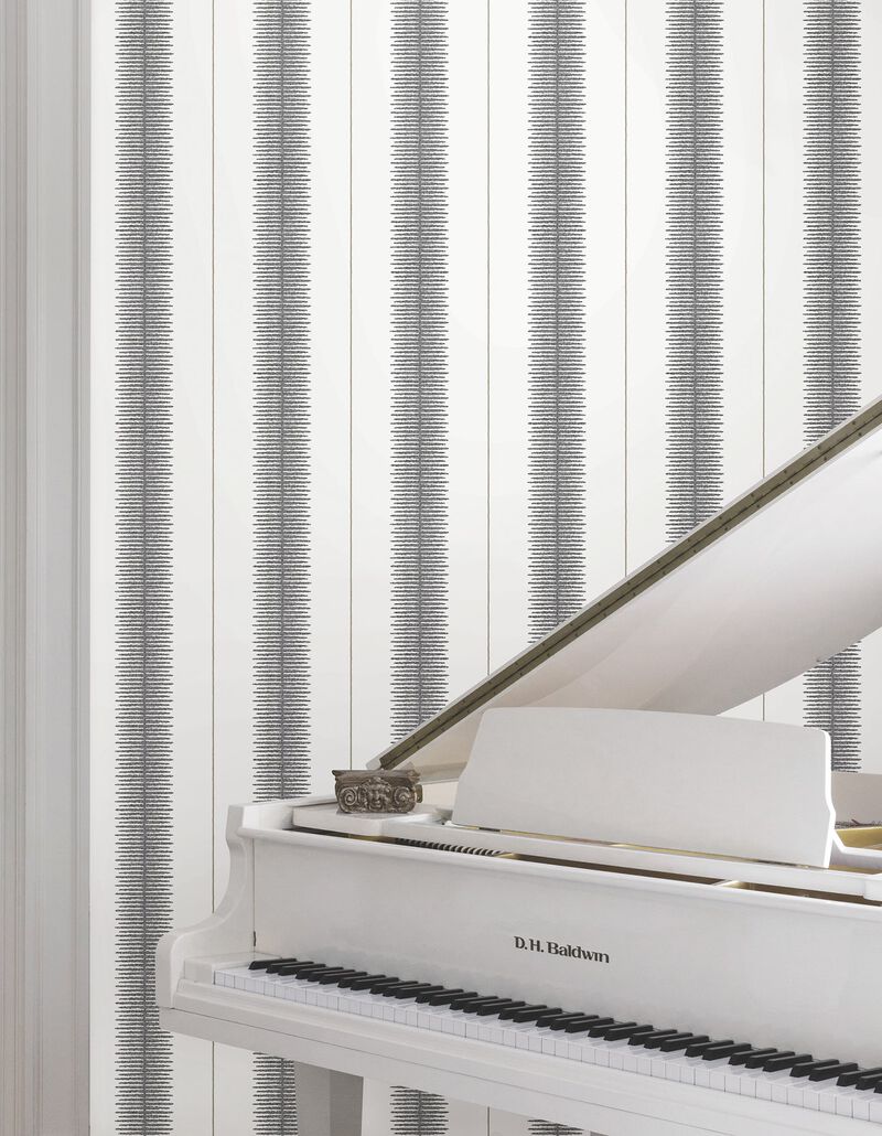 Tandem Stripe Black Wallpaper (Double Roll) image number 4