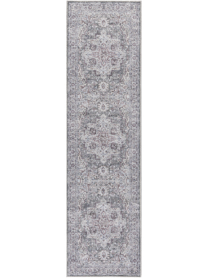Machine Washable Series 1 SR101 Ivory/Gray 2'2" x 8' Rug