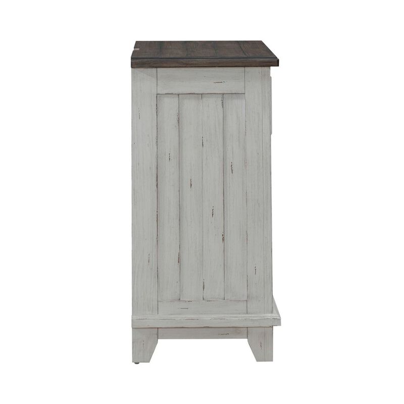 Liberty Furniture Bedside Chest with AC USB Charging Station Cottage - White & Tobacco Wood image number 3