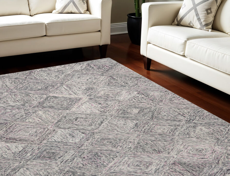 HomeRoots Wool Geometric Area Rug
