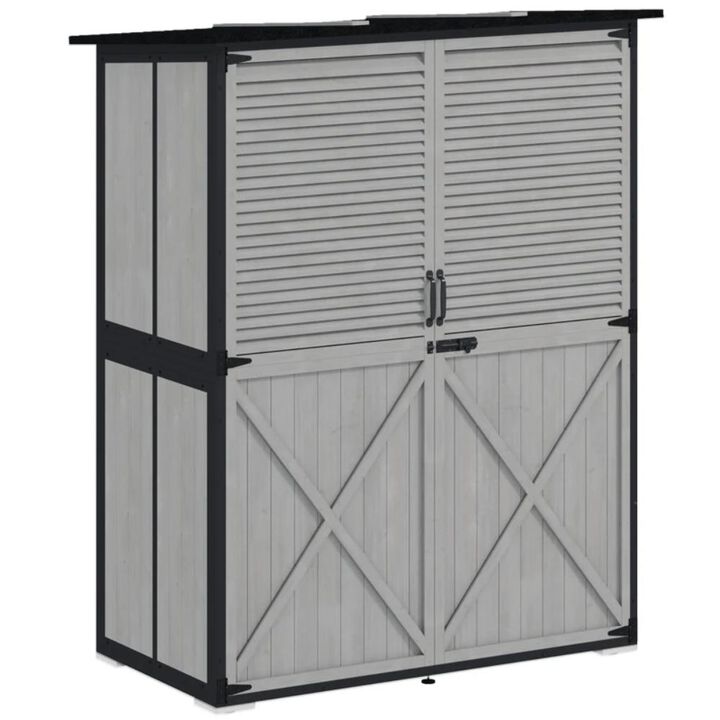 Hivvago Wood Outdoor Storage Shed with Asphalt Roof