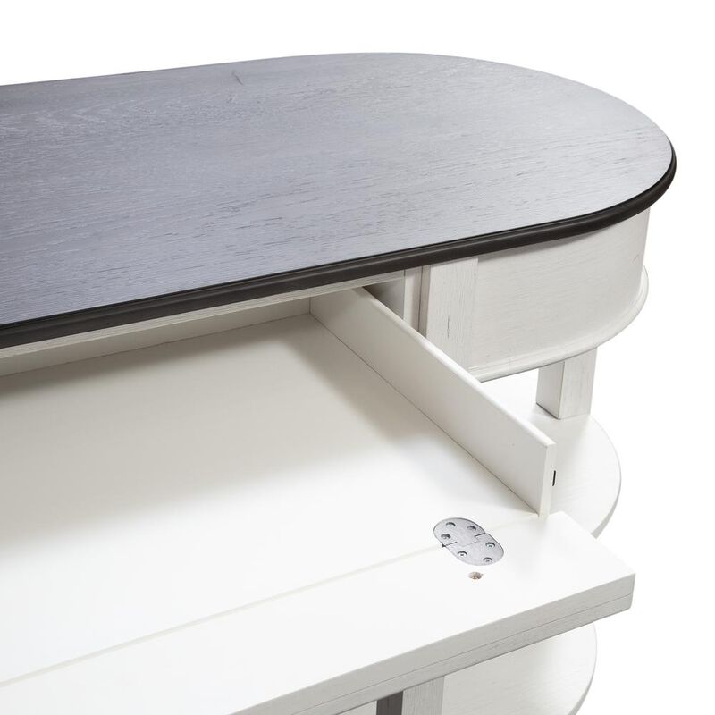 Liberty Furniture Allyson Park L Shaped Desk Set in Wirebrushed White w/ Charcoal Top image number 4