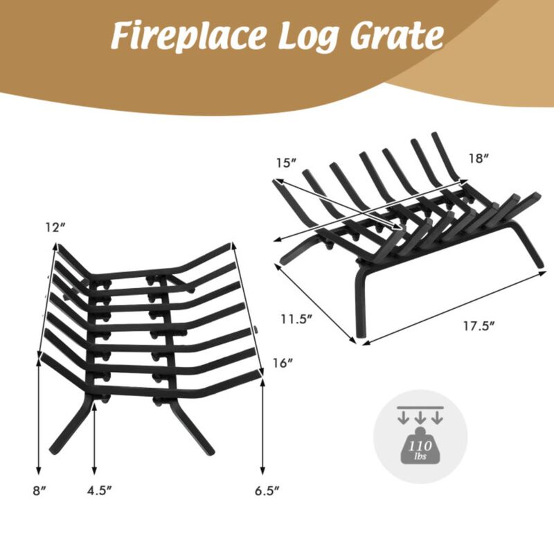 Hivvago 31/25/18 Inch Fireplace Grate for Outdoor Fire Pit