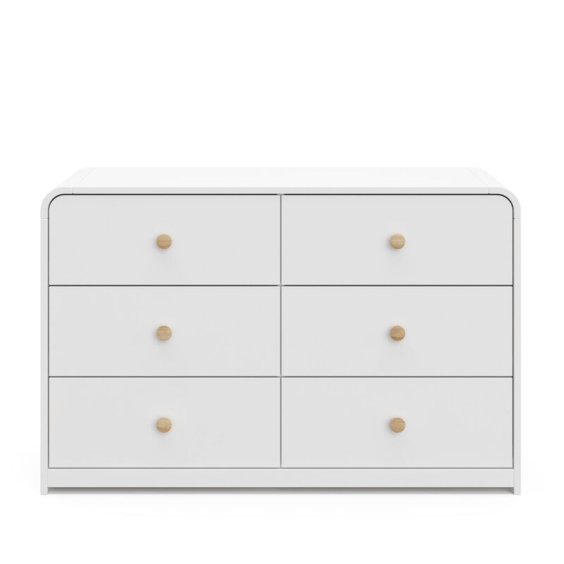 Storkcraft Santos 6-Drawer Dresser (White with Natural)