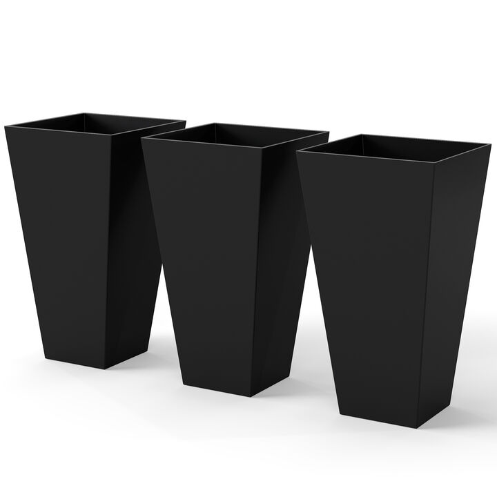 Hivvago 3-Pack Anti-Crack Plastic Flower Pots for Garden & Home