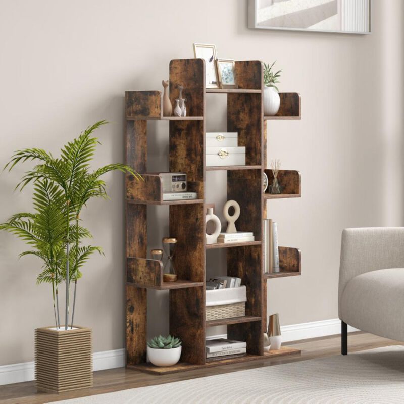 Hivvago Tree-Shaped Bookshelf with 13 Compartments for Home Office