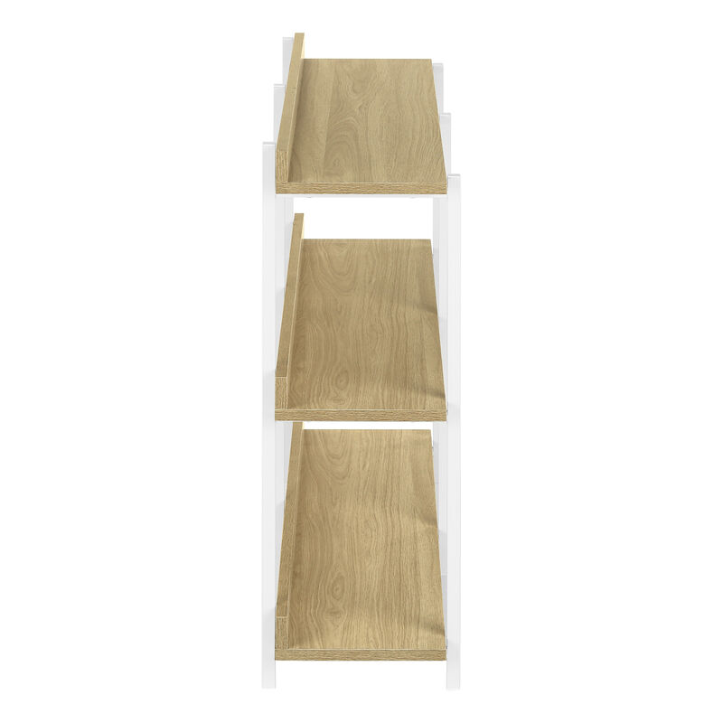 HomeRoots 47" Natural and White Wood and Metal Frame Console Table With Three Shelves image number 4
