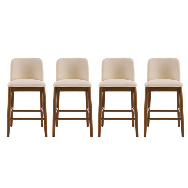 Christopher Knight Home Iven Modern Rubberwood Upholstered Counter Stools (Set of 4)
