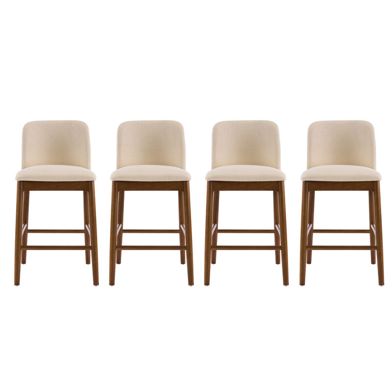 Christopher Knight Home Iven Modern Rubberwood Upholstered Counter Stools (Set of 4) image number 0