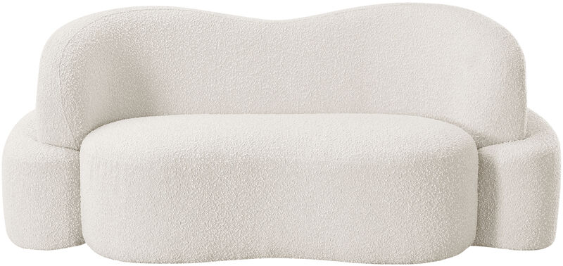 Meridian Furniture Principessa Cream Boucle Fabric Loveseat
