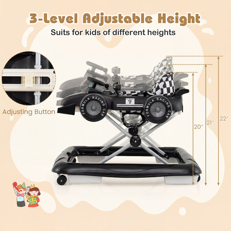 4-in-1 Adjustable Baby Walker with Activity Center and Music Box image number 4