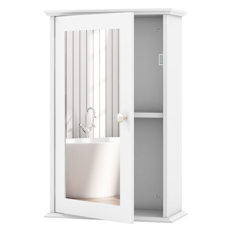 Bathroom Wall Cabinet with Single Mirror Door