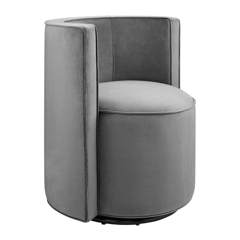 Della Performance Velvet Fabric Swivel Chair image number 2
