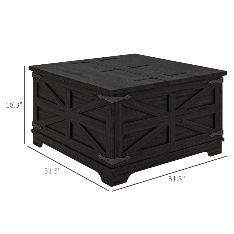 Hivvago Square Coffee Table with Hidden Compartment image number 2