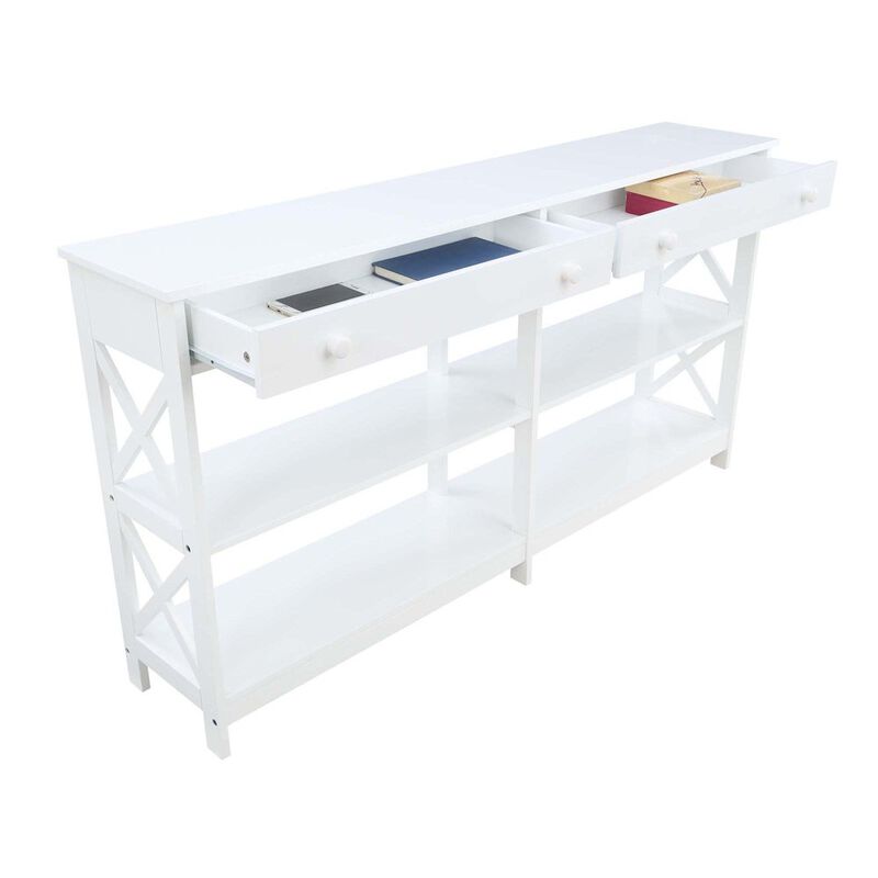 Convenience Concepts Oxford 2 Drawer 60 inch Console Table with Shelves