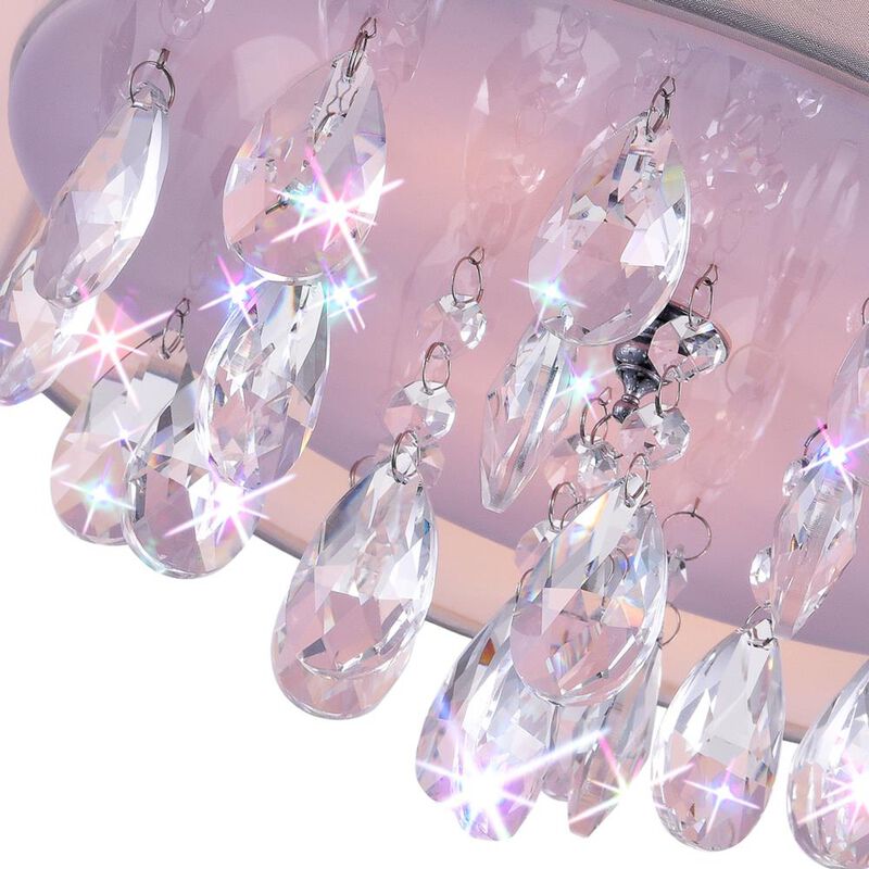 Dash 3 Light Drum Shade Flush Mount With Chrome Finish