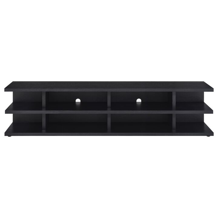 Carie TV Stand Media Console, 2-Tier Open Shelves, Wood