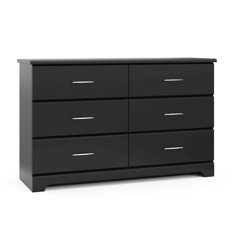 Storkcraft Brookside 6 Drawer Double Dresser (Black) – GREENGUARD Gold Certified