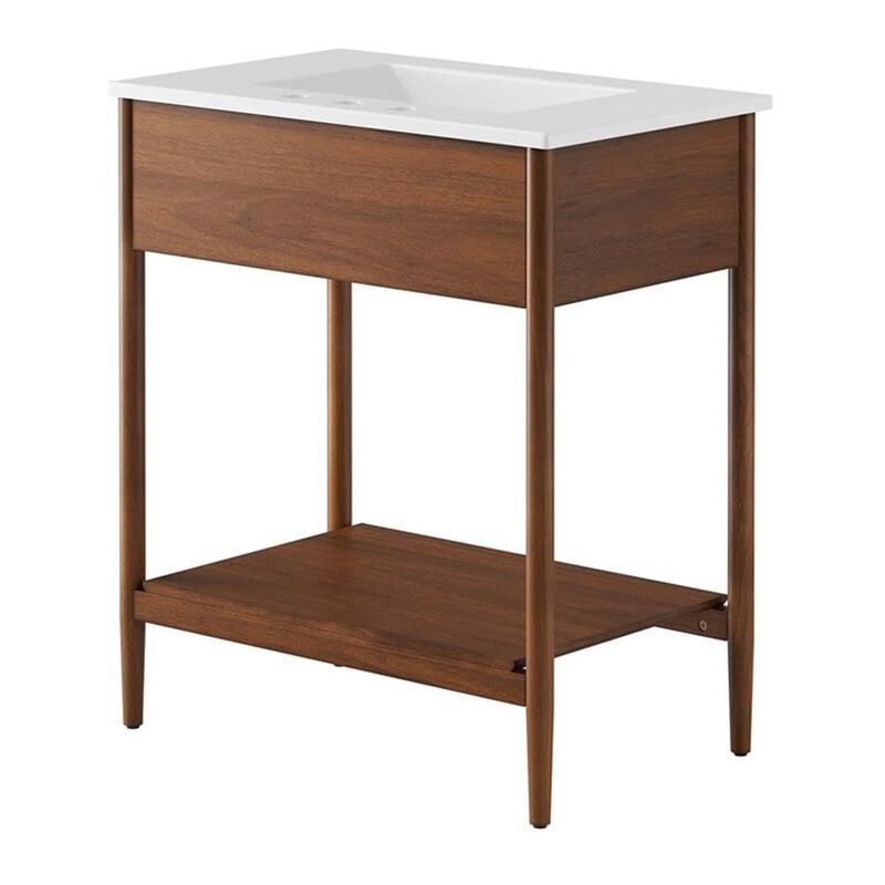 Modway EEI-6662-WAL-WHI Zaire 30" Bathroom Vanity, Walnut White image number 2