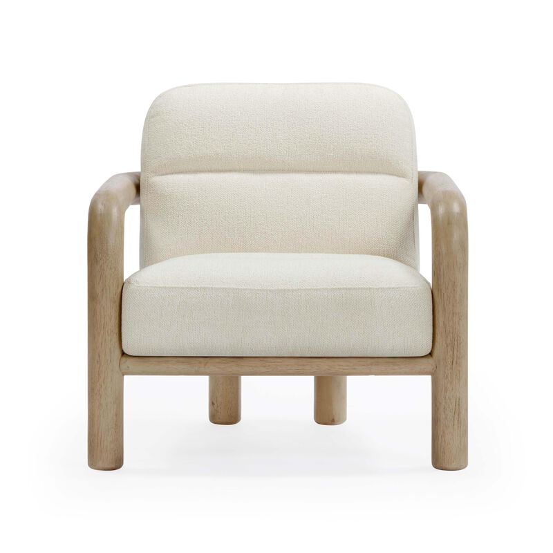 Bekah Cream Texture Weave Accent Chair