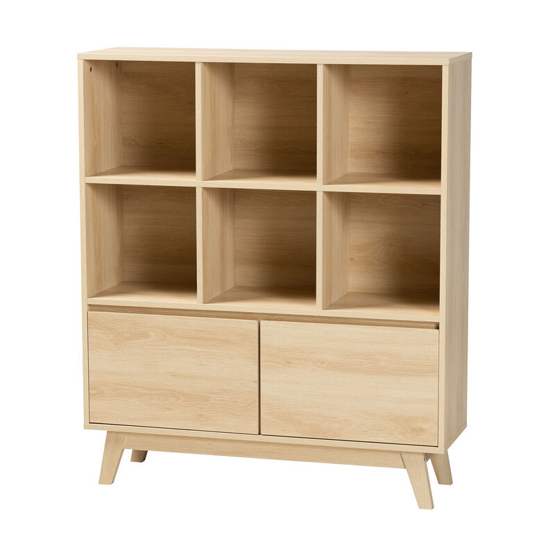 Baxton Studio Danina Japandi Oak Brown Finished Wood Bookshelf image number 0