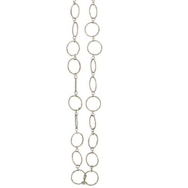 5' x 1.75" Lime Green Glittered Round Ring Chain Artificial Christmas Garland - Unlit image number 2