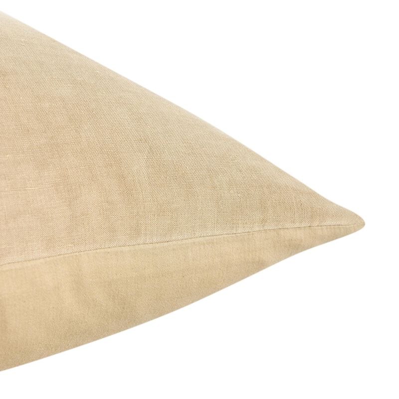 Paula Square Euro Pillow Sham, Amber Soft Stone Washed Hemp, 26 Inch - Benzara