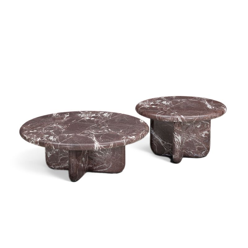 Juju 2-Piece Faux Red Lavento Indoor/Outdoor Nesting Coffee Table Set image number 0