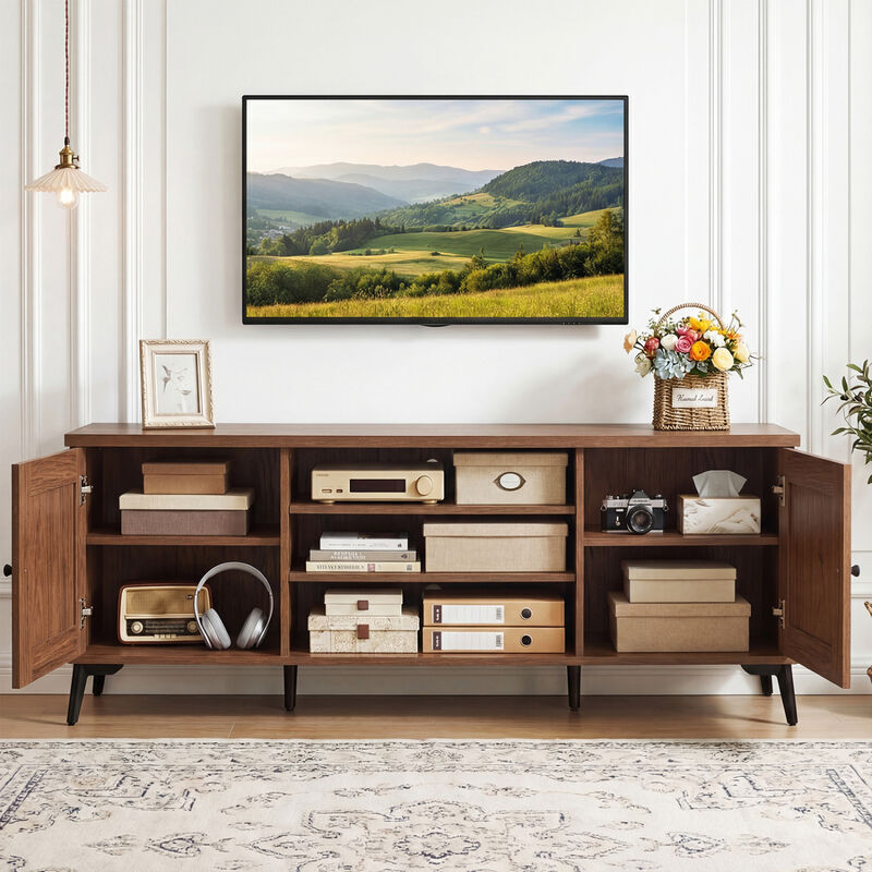 Modern Entertainment Center TV Stand with 2 Doors for 65 Inch TVs image number 5