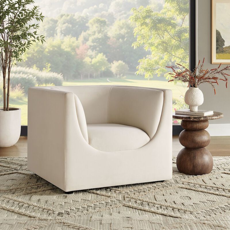 Hilda Curved Back Performance Velvet Armchair image number 8