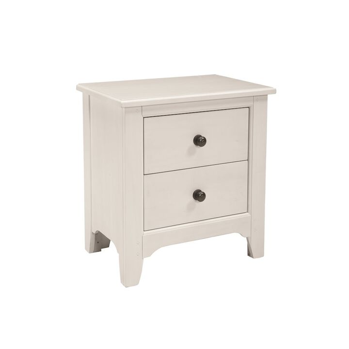 Westwood Design Taylor 2-Drawer Farmhouse Wood Nightstand in Sea Shell White
