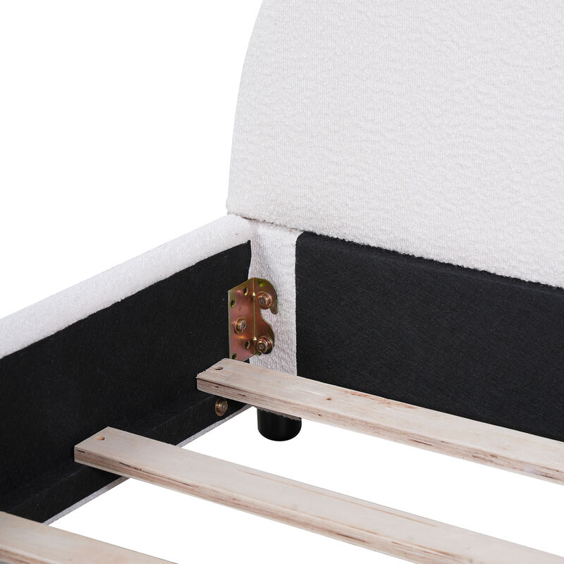 Merax Soft Pack Bed with Ergonomic Half-Round Design & Premium Boucle Fabric image number 5