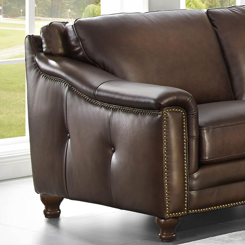 Belfast Top Grain Leather Symmetrical Sectional