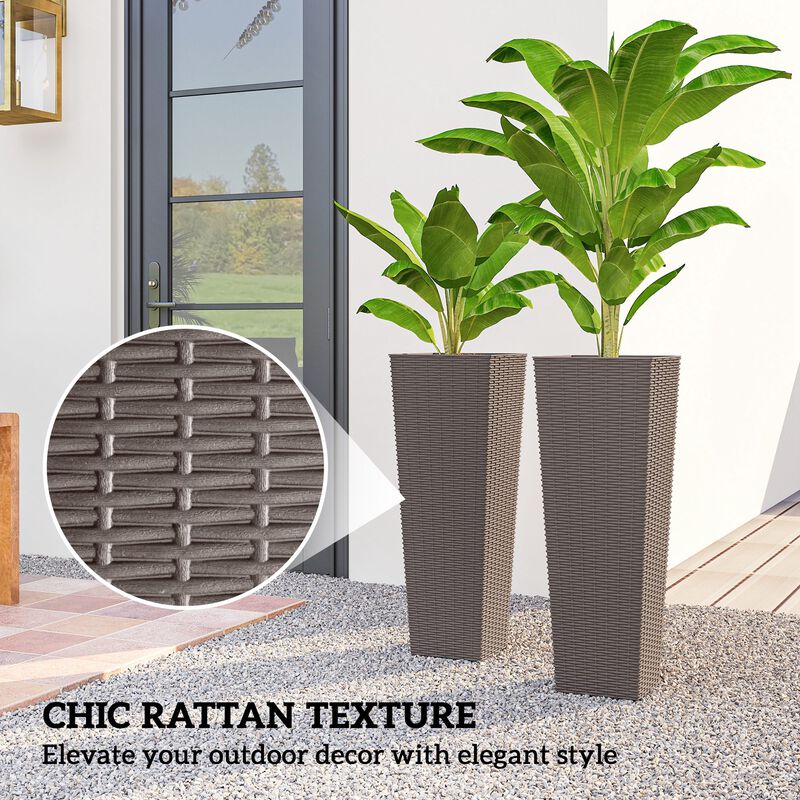 Hivvago 32 Inch Tall Planters for Porch & Garden image number 4